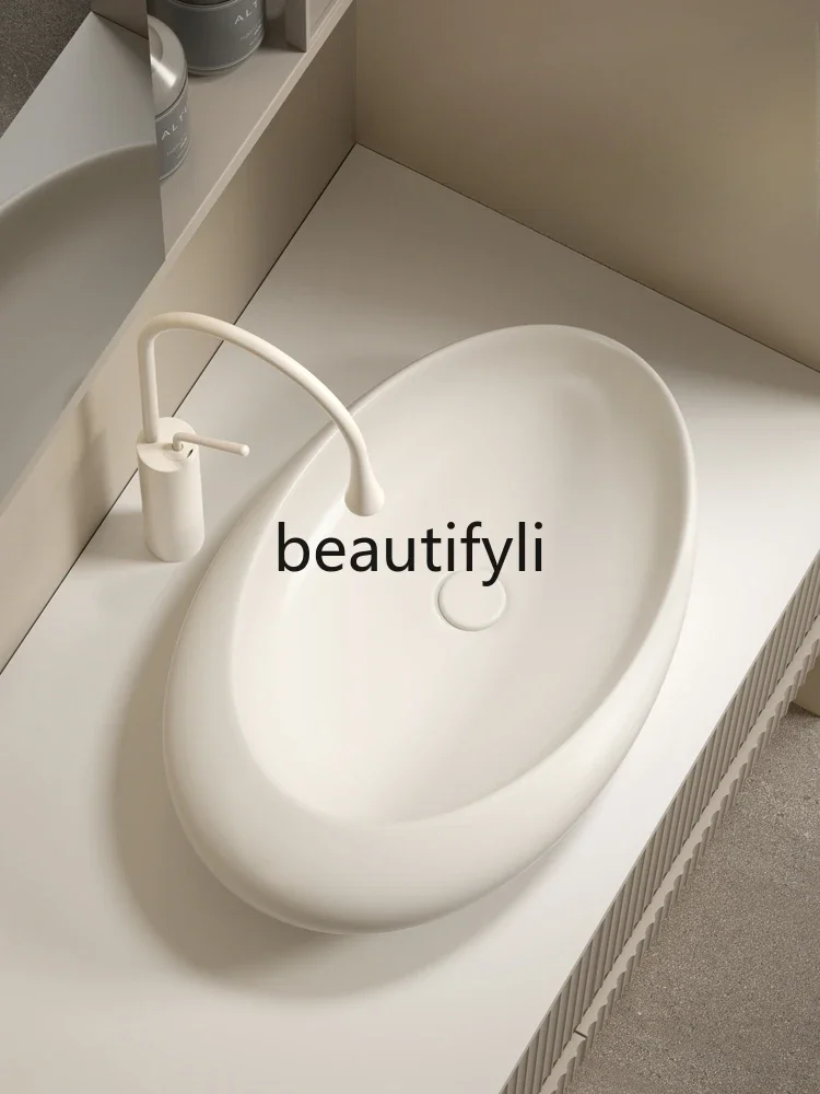 Stage art washbasin special-shaped washbasin pool bathroom personalized washbasin oval