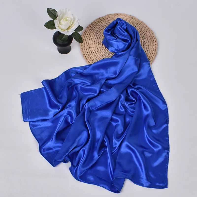 90 cm Seide Schal Schal Headwraps Für Frau Mode Vier Jahreszeiten Haar Zubehör Hijab Foulard Bandana Femme Kopftuch – Detail 3
