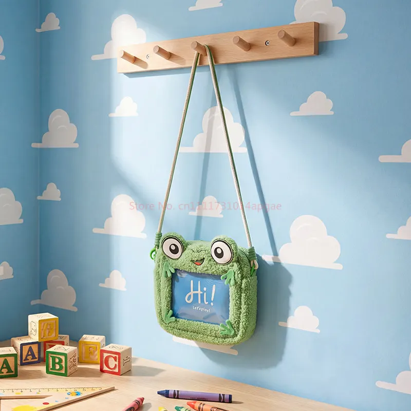 Genuine Potdemiel Green Frog Plush Crossbody Bag Toy Story Funny Transparent Window Shoulder Bag For Women Daily Outdoor Gifts view 5