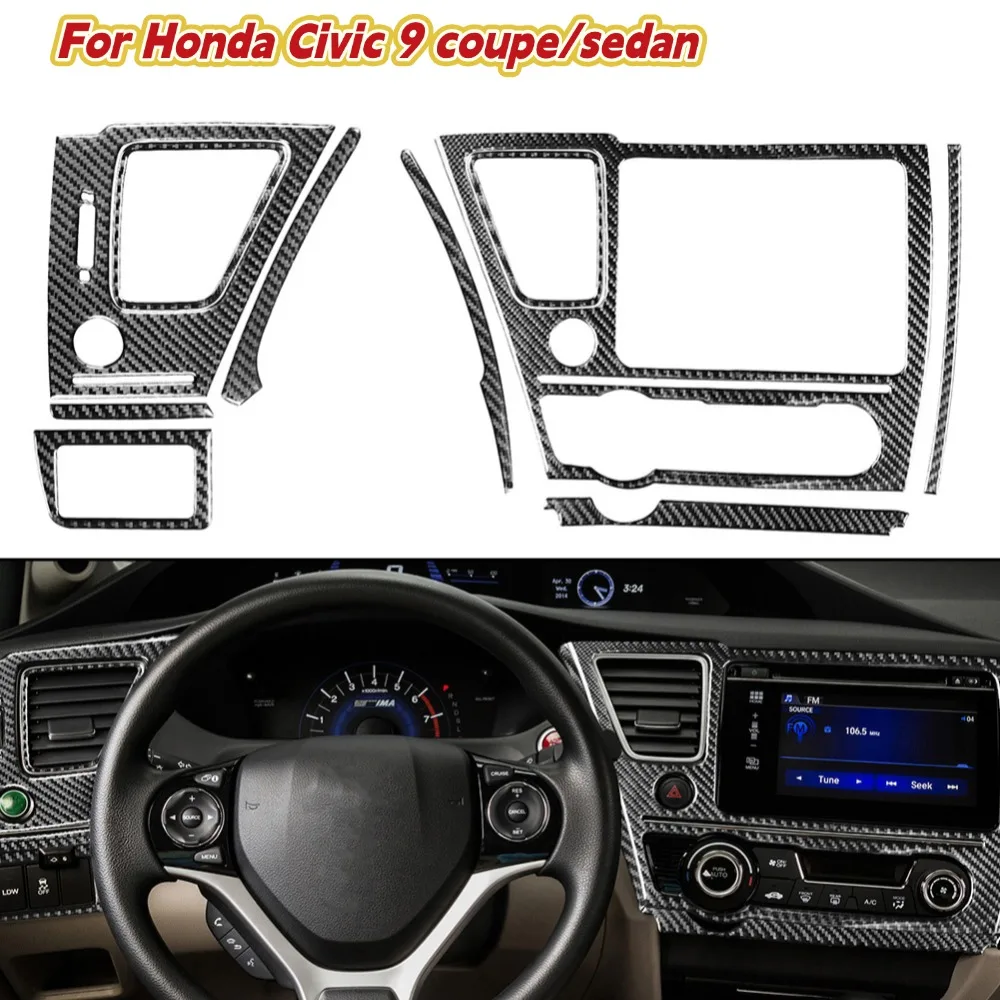 

Navigation Panel Cover Trim For Honda Civic 9 coupe For sedan 2013-2015 Auto Center Console Dashboard Decal Car Accessories