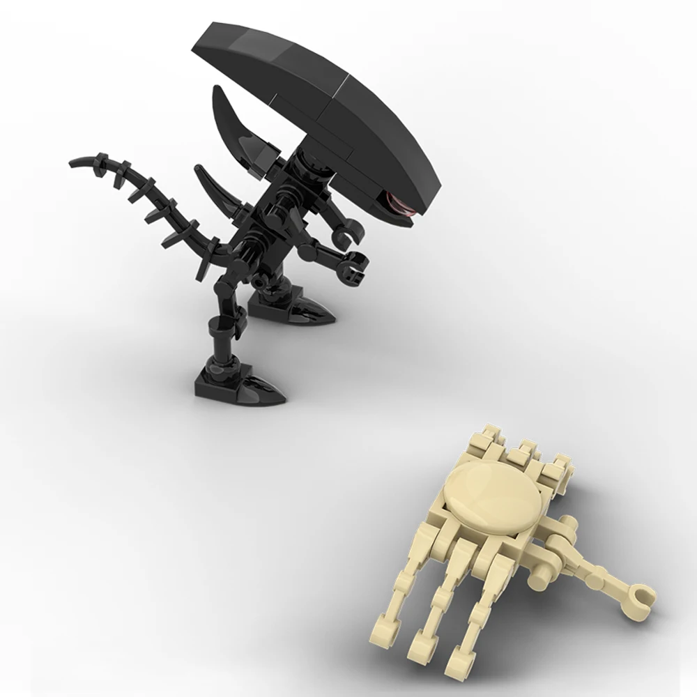 

Gobricks Classic Movies Aliened and Face Hugger Monster Robot Building Block kit Mini Action Figures Bricks Toys For Kids Gift