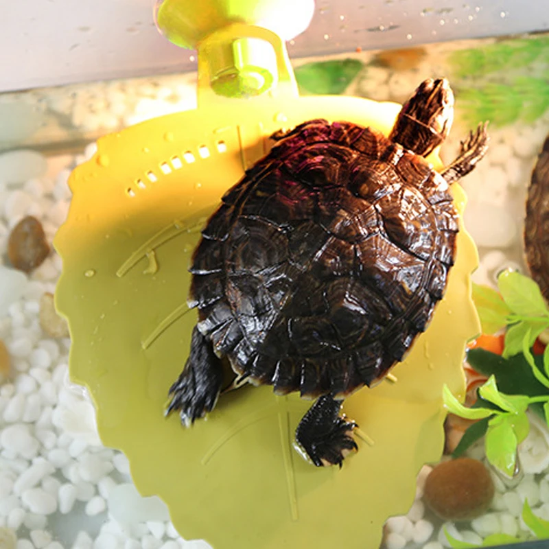 Suction Cup Type Turtle Platform Aquarium Leaves Shape Strong Suction Acrylic Board Tortoise Play Rest Floating Basking Terrace