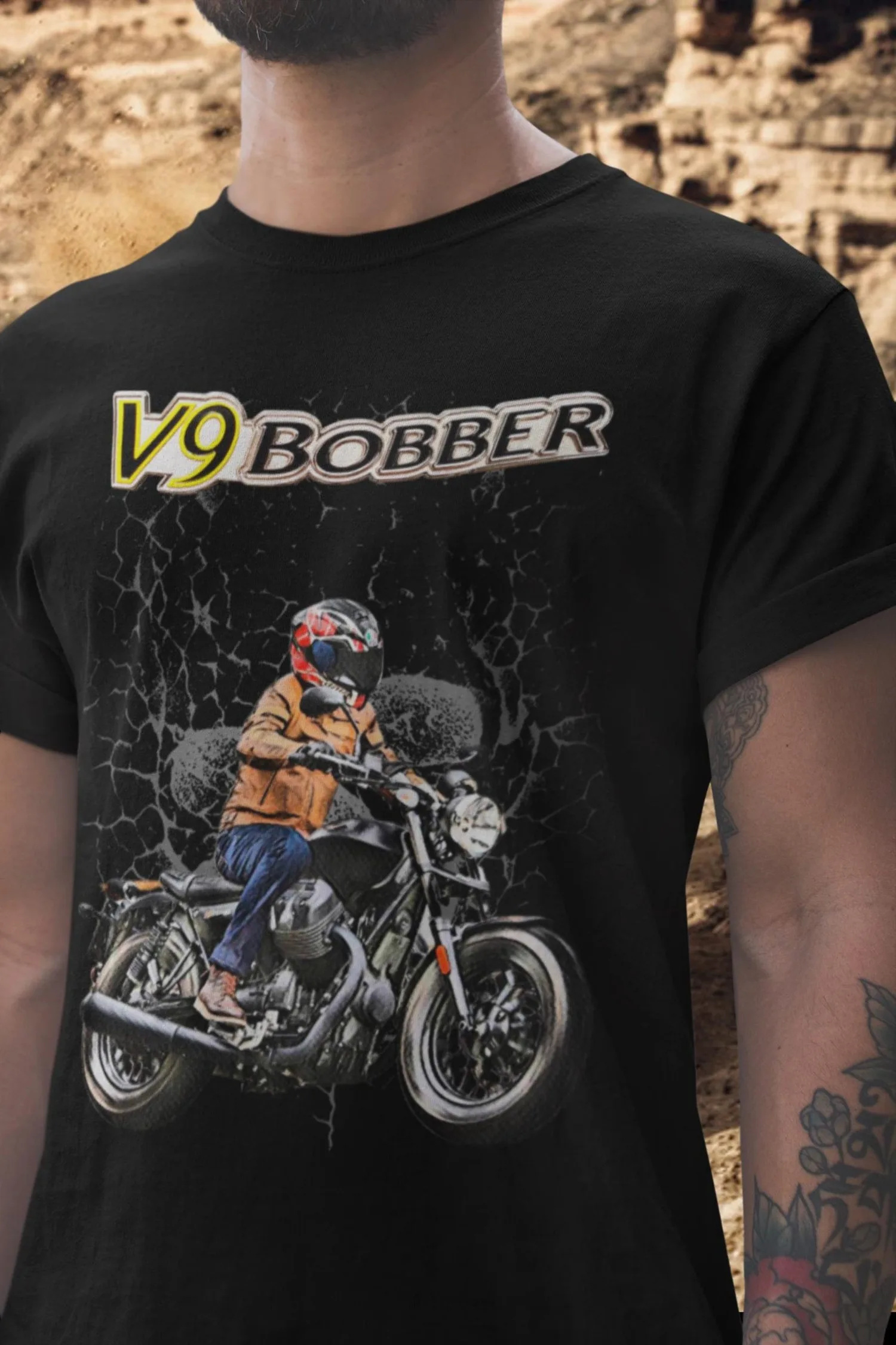 

166@EY Moto G.uzzi V9 Bobber T Shirt Italian Cruiser Motorcycle Tee Custom V Twin Rider Graphic Top For G.uzzi Fans Urban Bobber