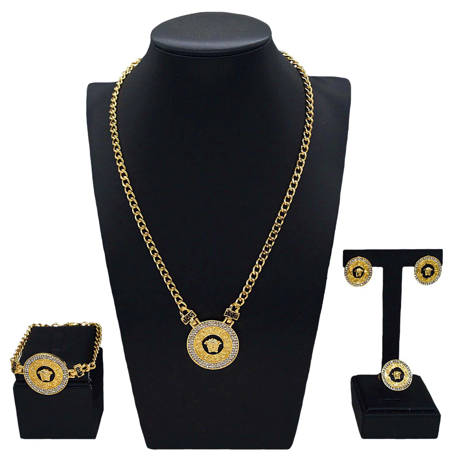 

Yuleli fashion women's jewelry four-piece set vintage boutique craft advanced elegant every day Nigerian wedding party bridal ce