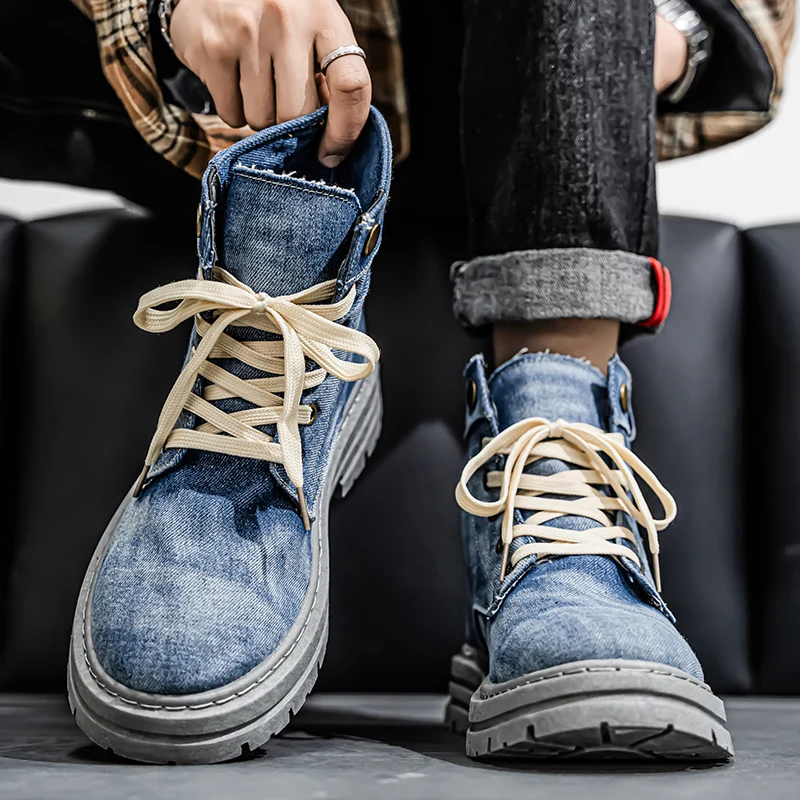 

Winter Hot Selling Men's Walking Shoes Fashionable and Versatile High Top Boots Cycling Hiking Motorcycle Sneakers Trendy