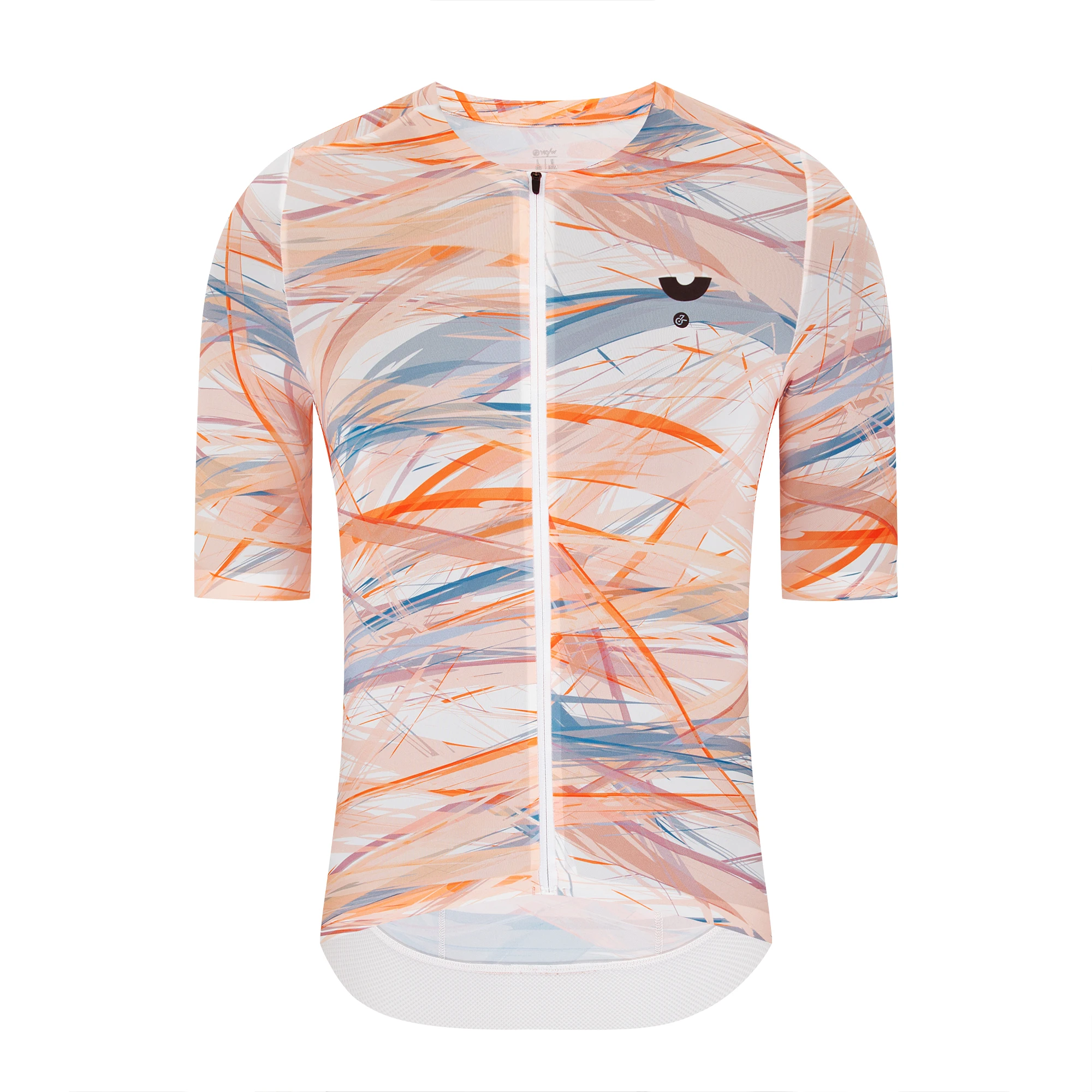 YKYW Herren-Radtrikot, kragenlos, weich, leicht, für Rennräder, atmungsaktiv, Sommer, kurzärmelig, nahtlos, schmal geschnitten – Detail 16