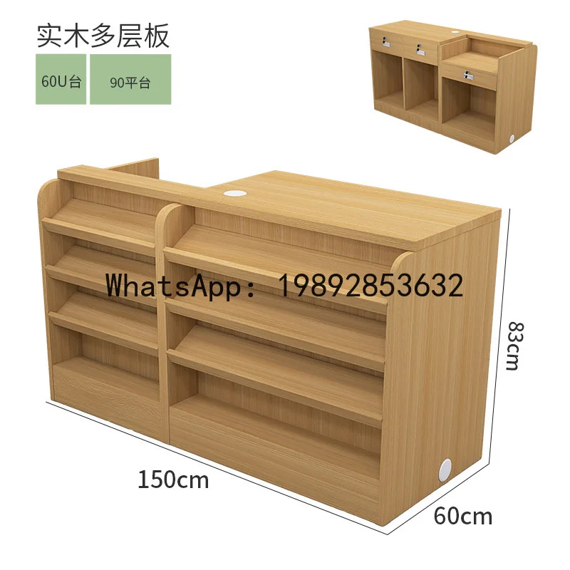 X-28  supermarket checkout counter convenience store counter combination solid wood snack shop corner bar