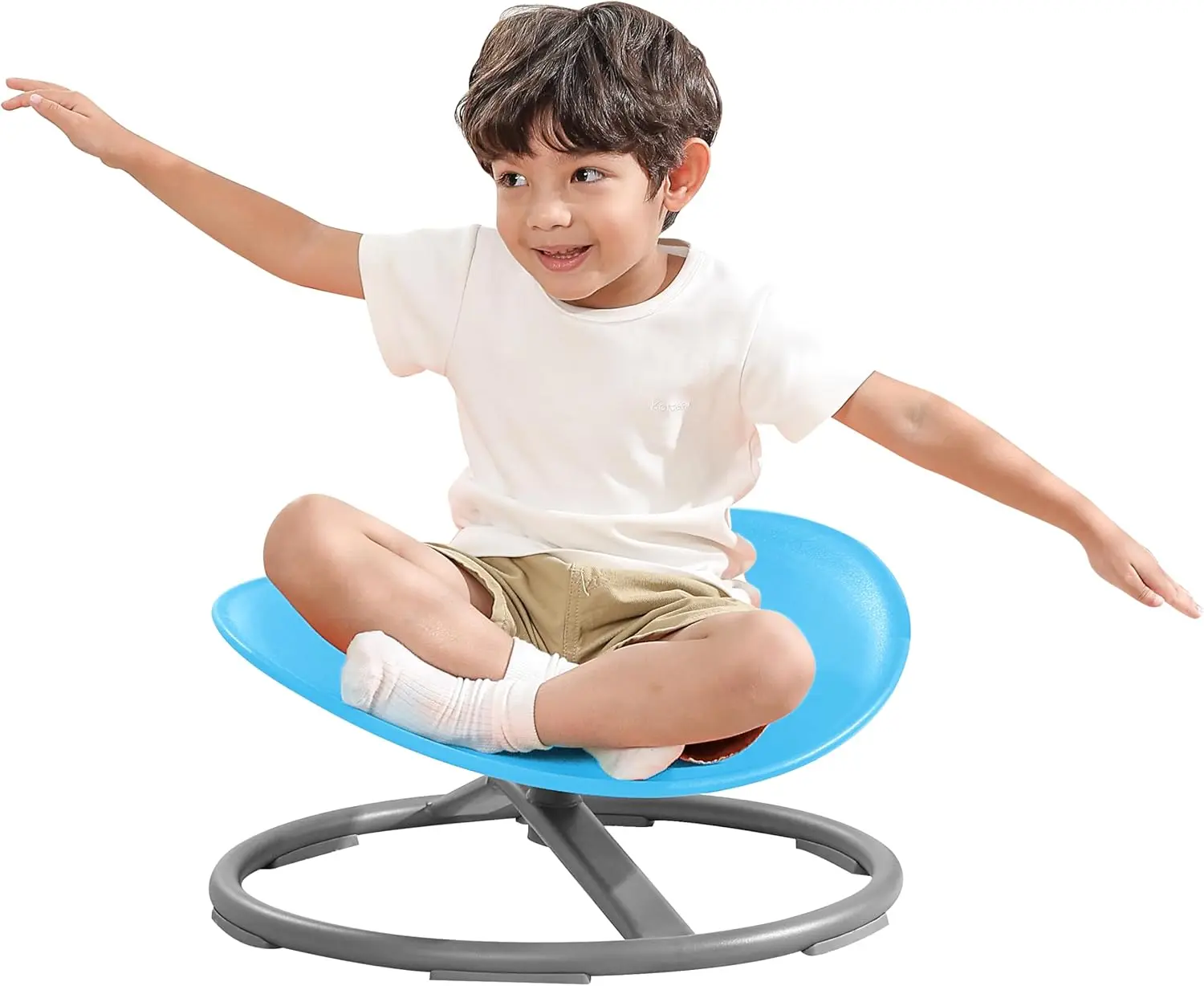 Kids Autism Sensory Products Sit and Spin Autism Toys Spinning Chair ADHD Chair Swivel Chair Training Body Coordination (Blue)