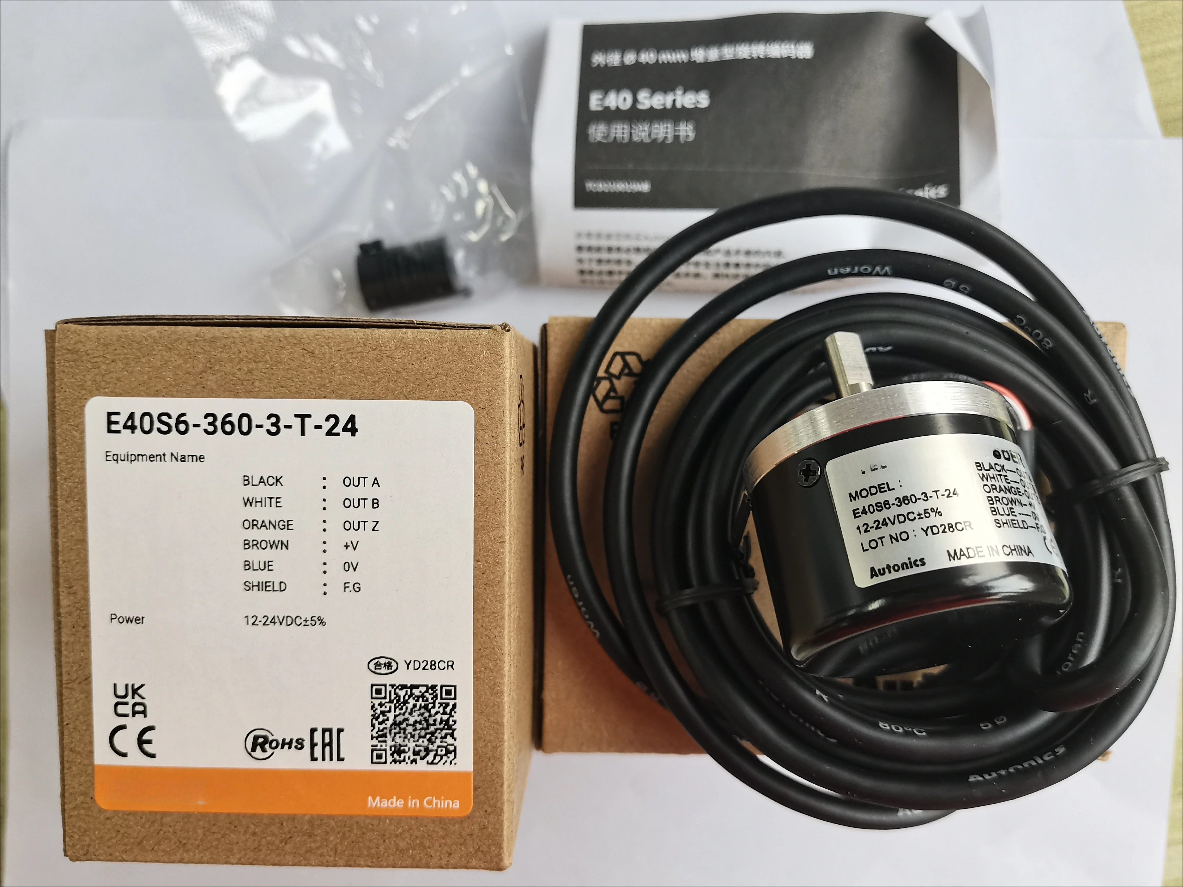 E40S6-360-3-T-24 AUTONICS E40 S6 - 2000-3 - T - 24 E40S6-500-3-T-24 Rotary Encoder