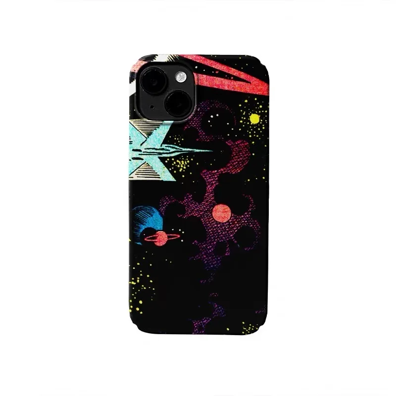 

Ins Korean Black Comic Universe Phone Case for IPhone 17 16E 15 14 Plus 13 Mini 11 Pro Max 12 Pro Back Cover XS XR SE Case