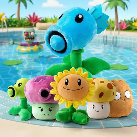Plants Vs Zombies Sunflower Peashooter Kernel-pult Plüschpuppe Spielzeugkissen Spielzeugfiguren Weiches großes Zombiekissen Kind Weihnachtsgeschenk
