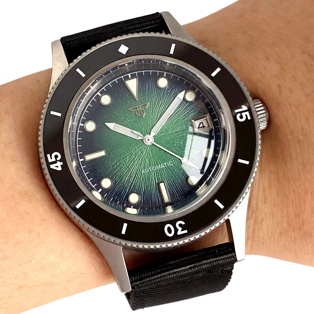 50-Fathoms Miyota 8215 men's watches Gradient Texture Face Bubble Sapphire Glass Waterproof Wristwatch 120 Click Bezel Tandorio - view 2