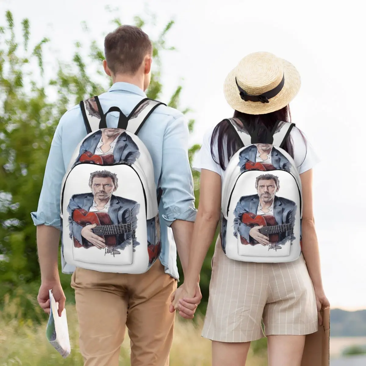 

Hugh Laurie Melanie D Transparent Backpack Student BookBag Children School Bag Laptop Shoulder Bags for Men Women