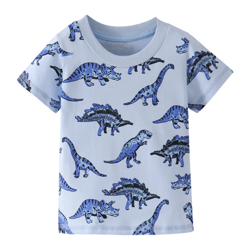 Jumping Meters Children's Tshirts Animals Print New Arrival Girls Tees Cotton Summer Toddler Clothes Hot Selling Kids Tops