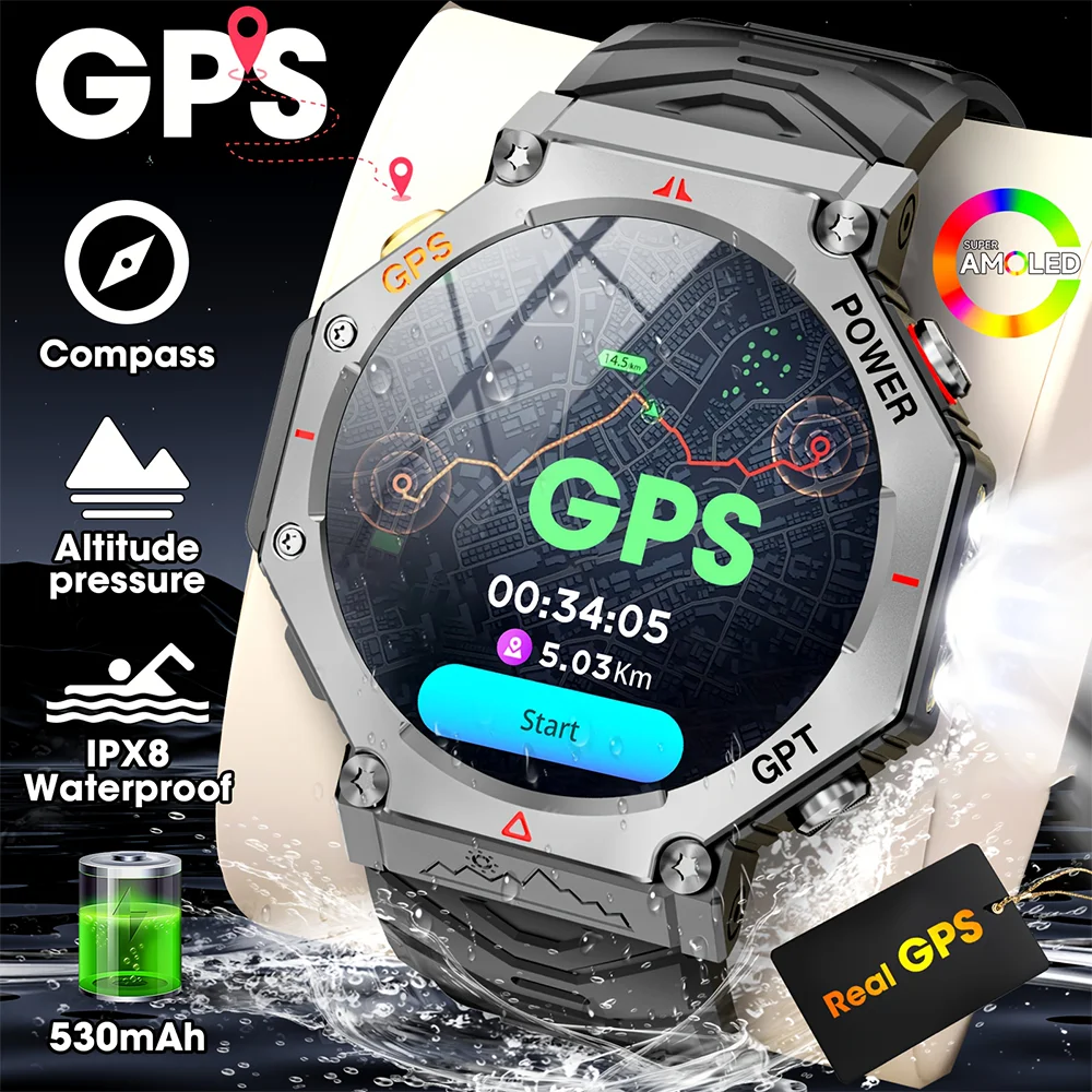 New Military T-Rex 3 Professional Outdoor Sports Smart Watch Bulit-in GPS Compass BT Call IP69K/10ATM waterproof Bracelets Men