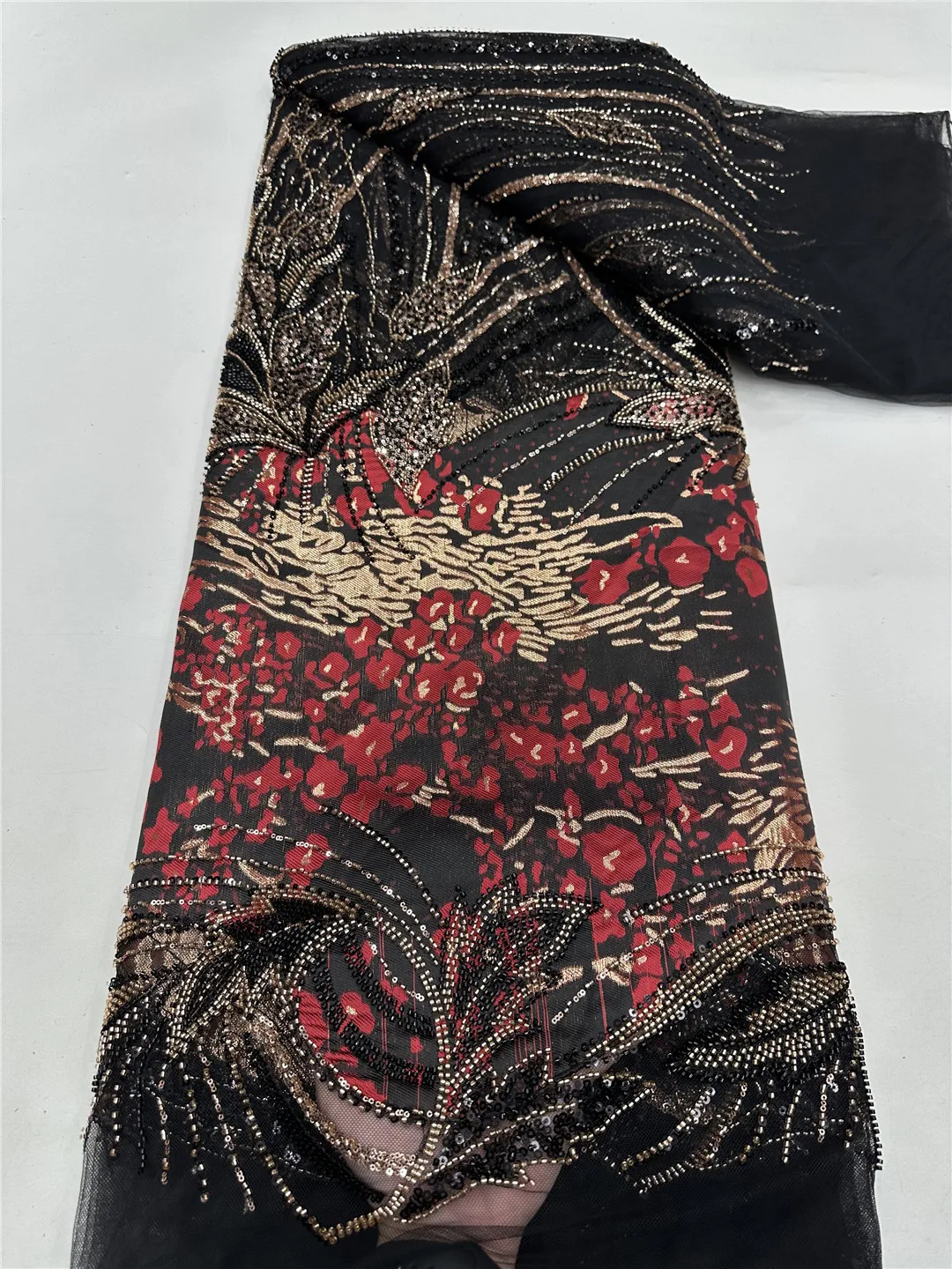 

Роскошная африканская кружевная ткань 2021, высокое качество, кружевная ткань с блестками и бусинами для нигерийской свадьбы, французский тюль, кружевная ткань