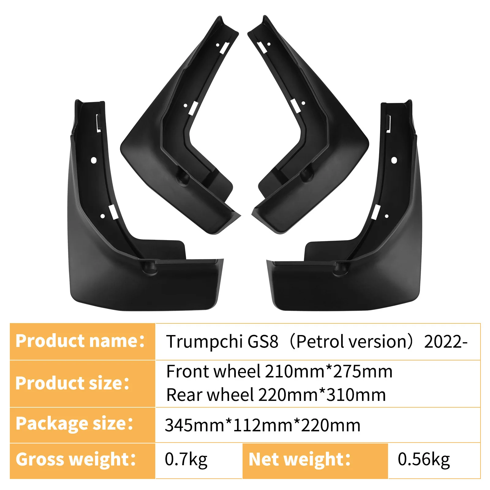 For GAC Trumpchi GS8 2022-2025 Petrol Version SUV Mud Flaps Soft Rubber Splash Guards Fender Mudguards 4PCS Car Accessories