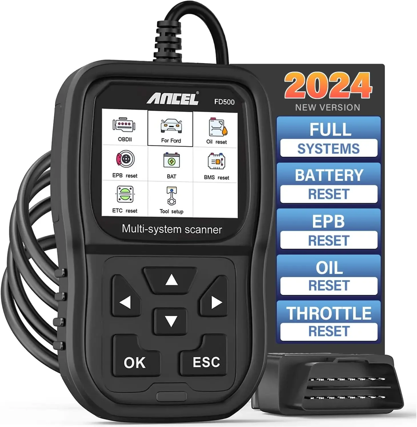 

ANCEL FD500 OBD2 Scanner for Ford Lincoln Mercury All Systems Code Reader with Engine ABS SRS Transmission 4WD Diagnostics Scan