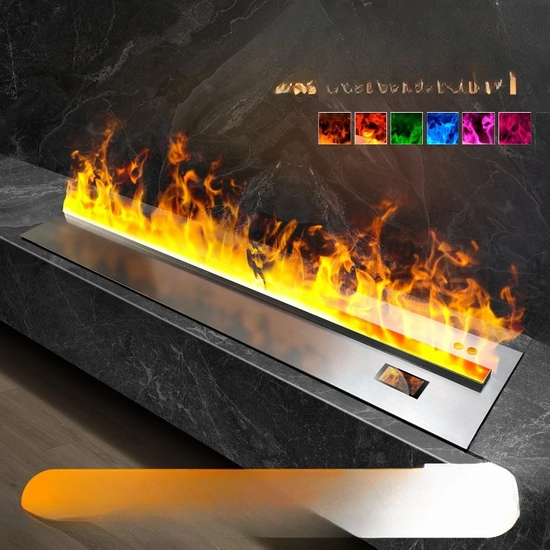 High-end 3D simulation fire atomization fireplace color intelligent electric fireplace voice remote control