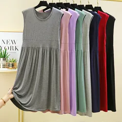 Women's Nightshirt Summer Pleated Bottom Dress Modal Slim Nightdress For Female Night Wear Home Clothes Casual Nightgowns