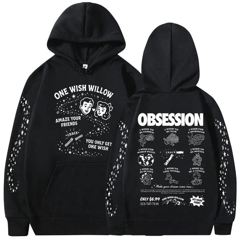 Horror Movie Obsession One Wish Willow Hoodies Men's Women Clothing Fashion Gothic Oversized Long Sleeves Hooded Sweatshirts