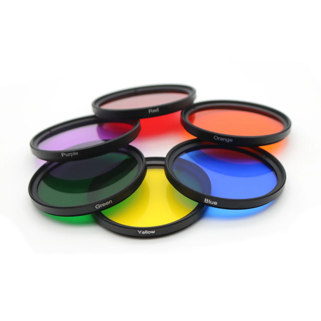 6colors/set Full Color Filter Kit DSLR Camera Lens Filter 49mm 52mm 55mm 58mm 46mm 40.5mm Orange Yellow Green Purple Lens Filter