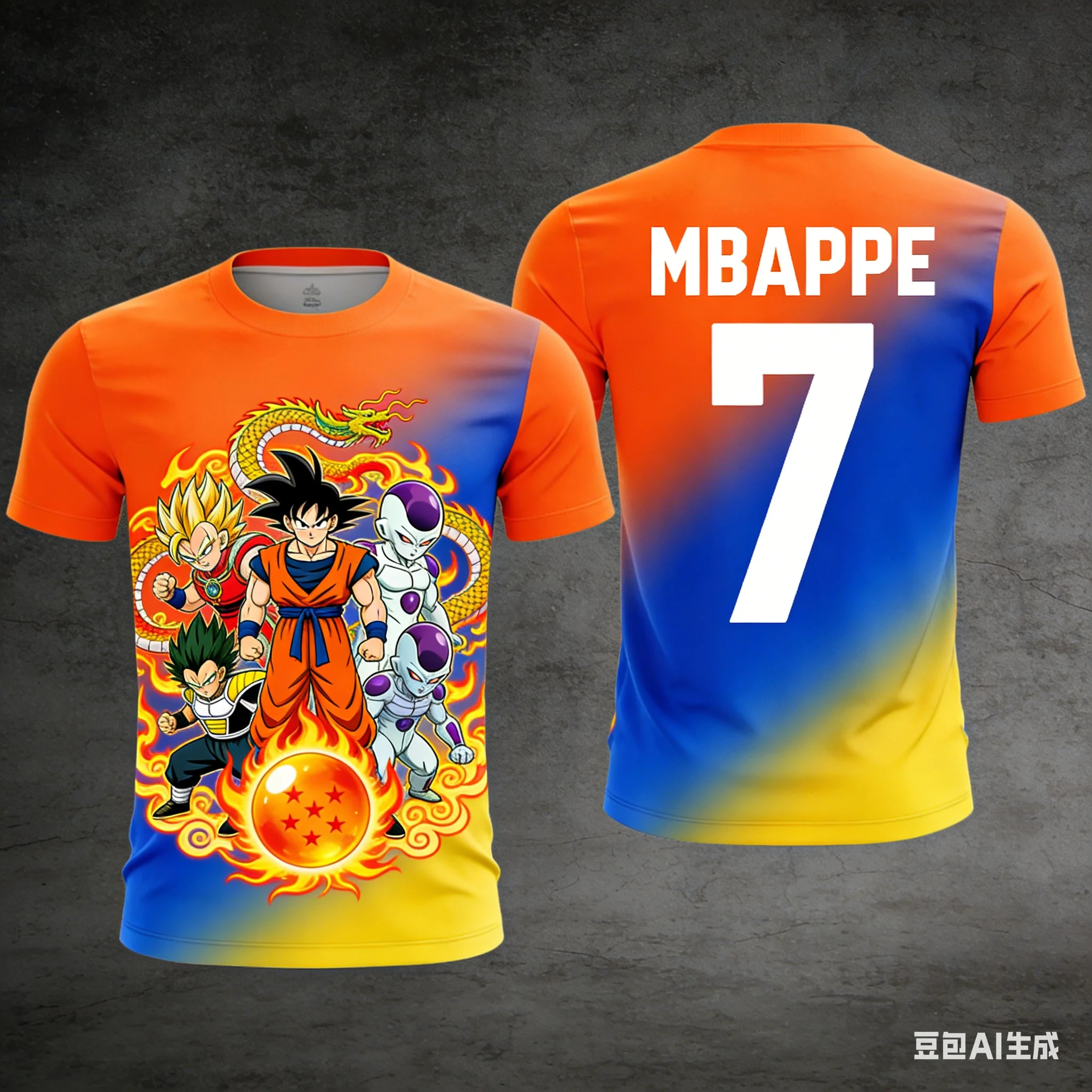 

Футболка унисекс с принтом Dragon Ball × Football Star Collaboration, свободного кроя, в стиле High Street, повседневная, с коротким рукавом