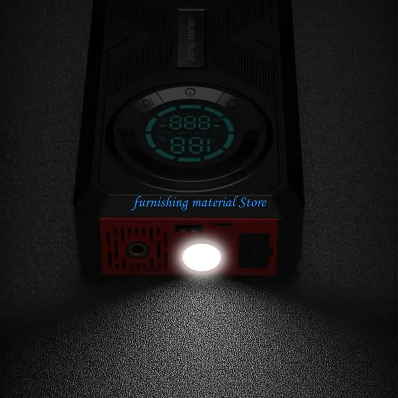 Y5GD ABS Construction Portable Emergency Jump Starter and Tire Inflator Integrated Lamp for Car Battery Jump Start Pumping