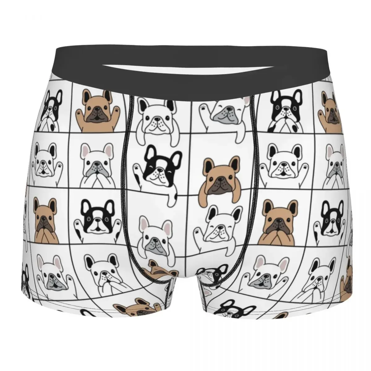 Custom Cute French Bulldog Puppy Underwear Men Stretch Pet Dog Boxer Briefs Shorts Panties Soft Underpants For Male