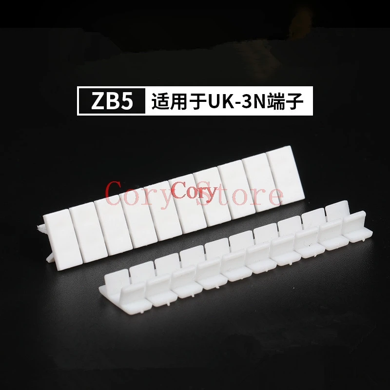 100pcs ZB5 Zack Marker Strips With Standard Numbering With Blank for UK Series and ST and PT DIN Rail Terminal Blocks White