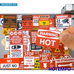 20/30/50/75PCS Warning Stickers Safety Tip Danger Stop Caution Decals for Laptop Luggage Car Motorcycle Skateboard Phone Sticker