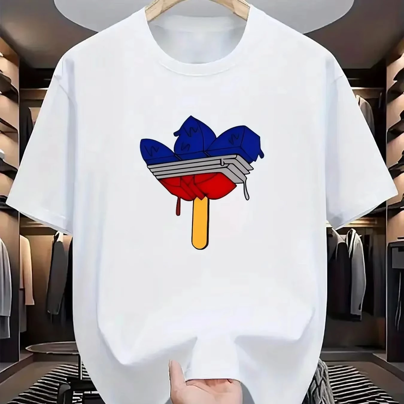 

Весна/Лето 2026, американская модная новая мужская и женская футболка из плотного хлопка с короткими рукавами, модный уличный свободный топ