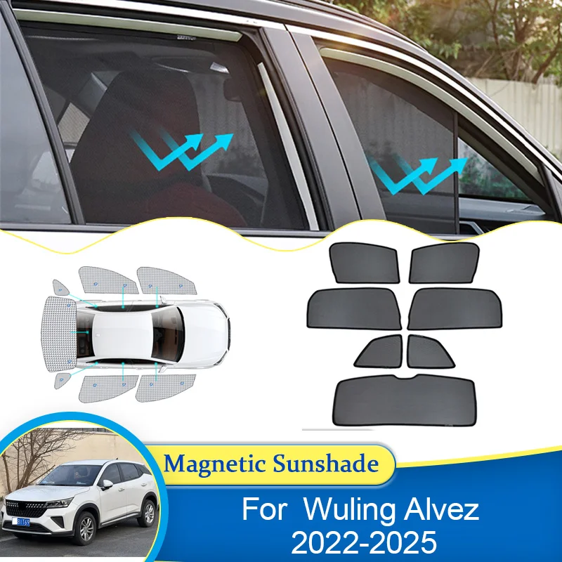 For Wuling Alvez 310S 2022 2023 2024 2025 Protect Sunshade Magnetic Privacy Curtains Window Shading Visor Auto Parts Accessories