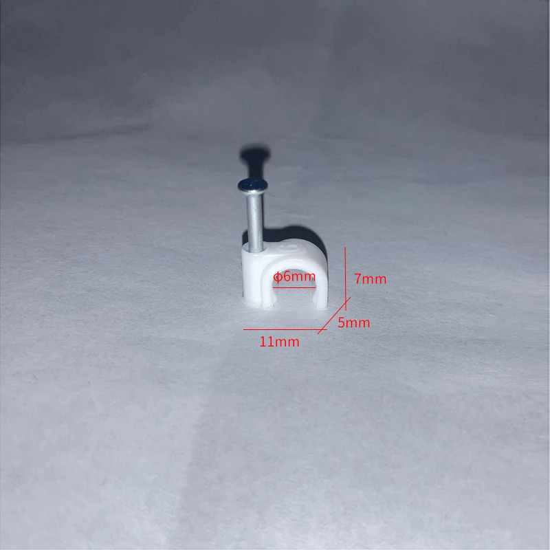 Clips de clavos de cable tipo círculo de 4mm, 6mm, 8mm y 10mm, materiales PE con acero