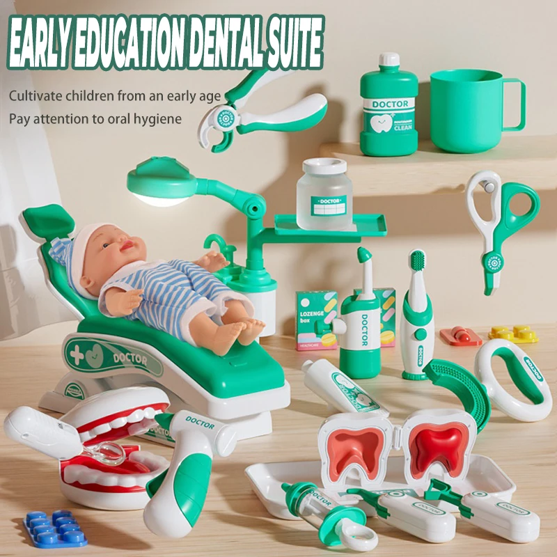 الأطفال التظاهر اللعب الطبيب مجموعة ألعاب مستشفى الأسنان مقلد أداة طبية المشهد التفاعل ألعاب لعبة للبنين بنات الهدايا