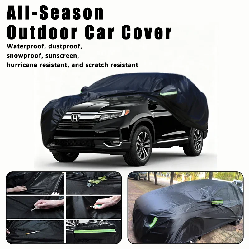 

Outdoor Car Cover Waterproof Dustproof UV Sun Protection, Full Car Protector Exterior Accessory For Honda Pilot YF1 YF2 YF3 YF4