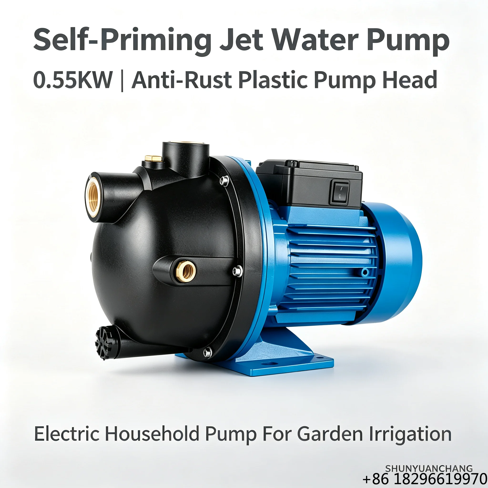 High Pressure Electric Motor Booster Jet Pump Self-Priming Garden Water Pump Cast Iron Body Aluminum Alloy Motor 1inch OEM