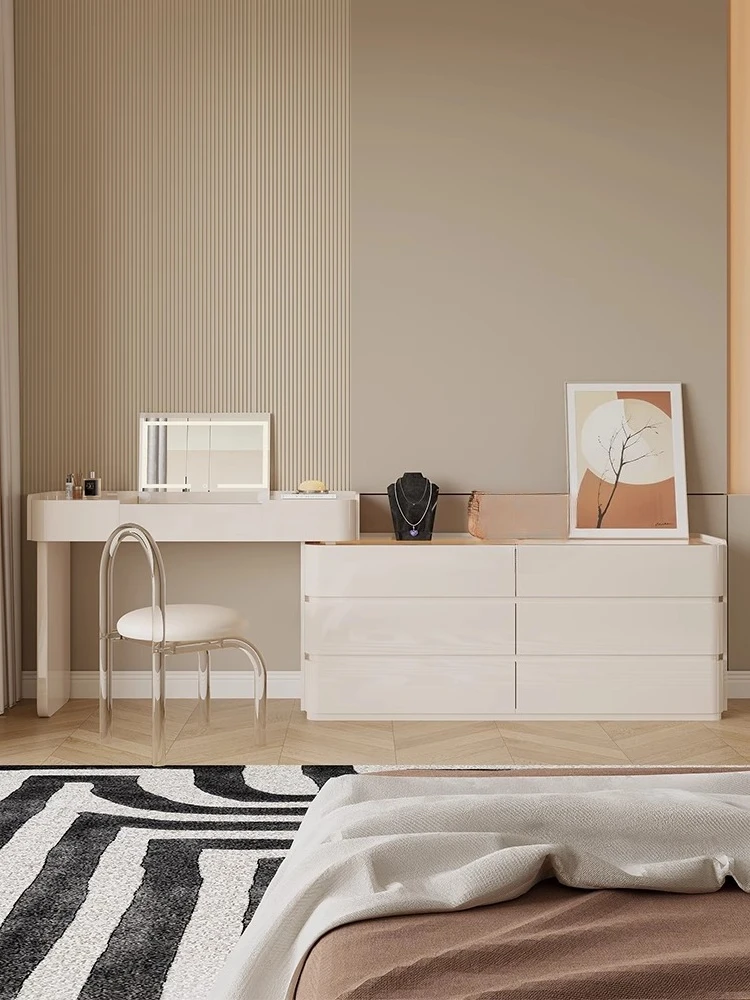 

LMMdresser bedroom bedside chest integrated modern solid wood clamshell makeup table