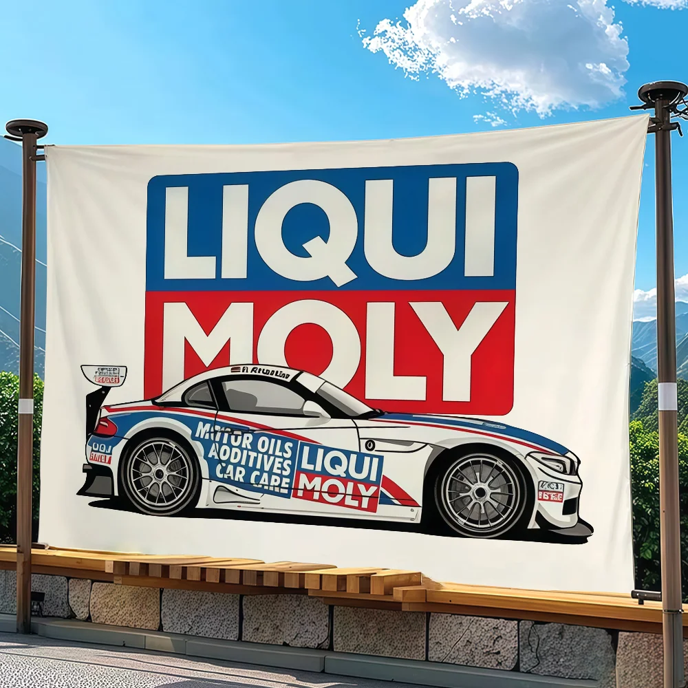 Brand L-Liqui M-Moly Flag Advertising Banner For Camping Decoration Outdoor & Garage Wall Hanging Decorations