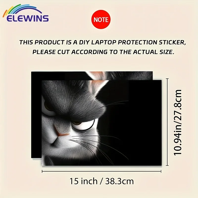 2 Peep Rabbit Laptop stickers, Beige Self-Adhesive Art stickers, Waterproof and Scratch-Resistant, Suitable for Laptop, Car