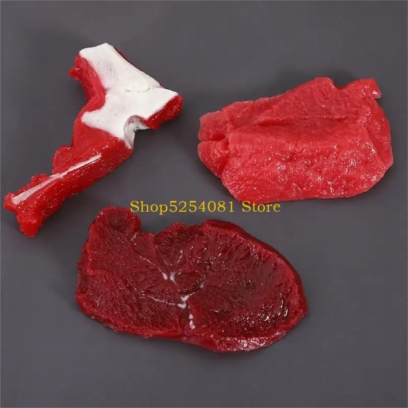 AXYC Artificial Pork Steak Simulation Fake Roasting Beef for Kitchen Markets Display Photography Props
