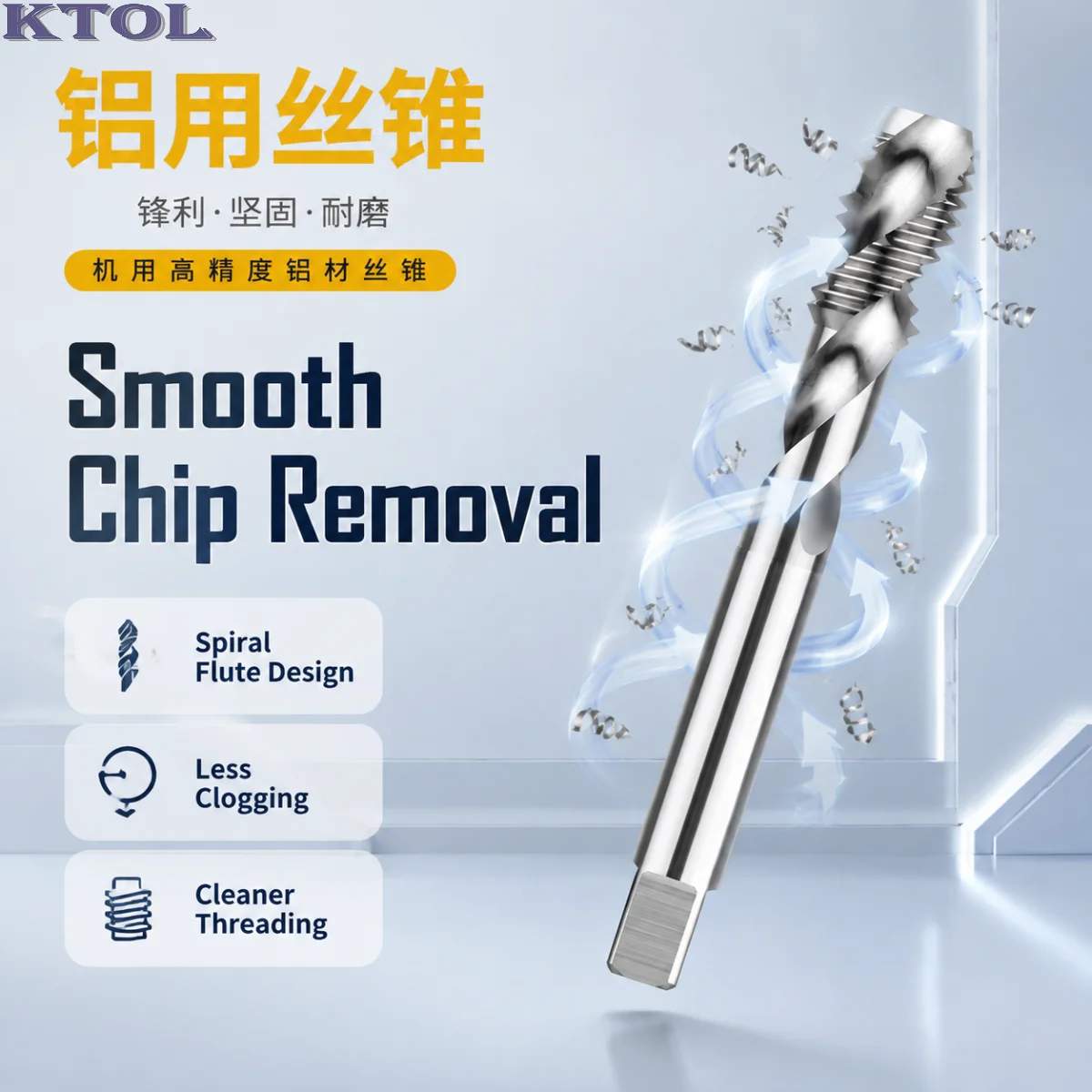M3-12 HSS Spiral Flute Machine Threading Tap for Aluminum 5pcs Metric Screw Tapping Tool Drill Bit High Speed Steel Cutter Set