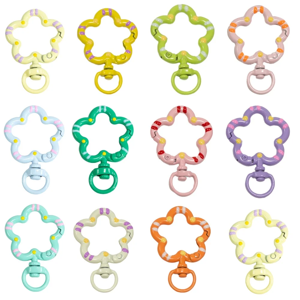 5pcs Flower Metal Lobster Claw Clasps for Key Chains