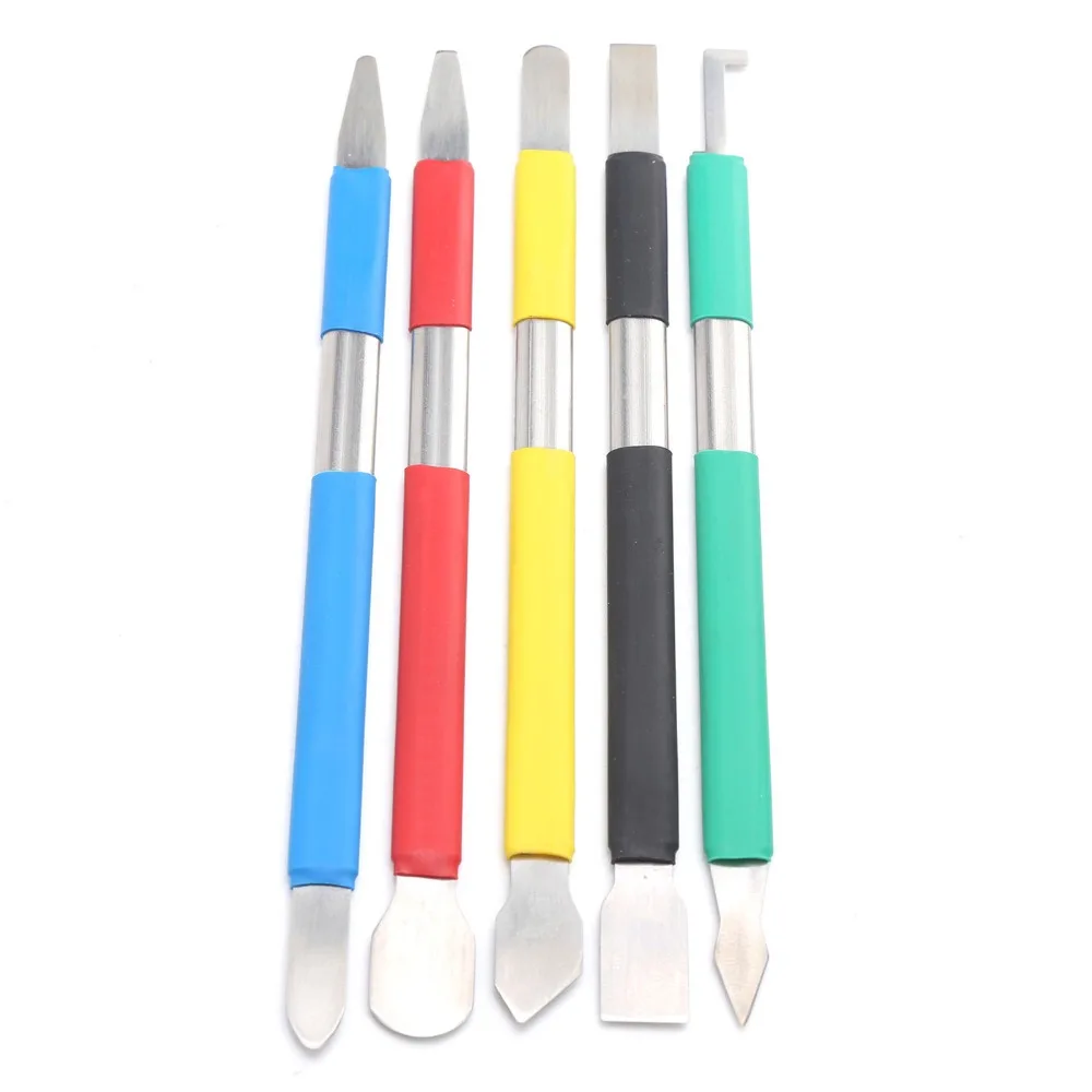 5 PCS Stainless Steel Spudger Set Multi-Function Professional Opening Pry Tool Interchangeable Heads Pry Tool Set