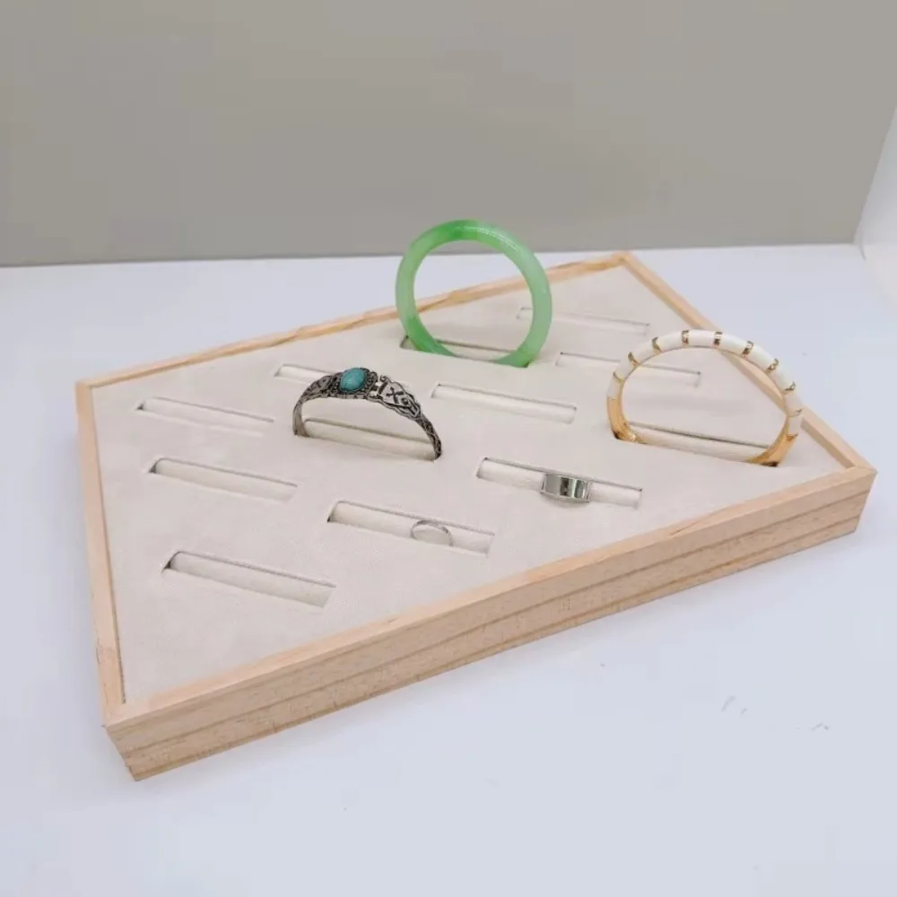 Wooden Bangle Display Tray Display Rack Home Decor Bracelet Storage Holder Hand String 12 Slots Jewellery Organizer