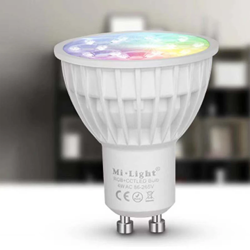 

MiBoxer 4W GU10 Dimmable LED Bulb AC85-265V RGBCCT (2700-6500K) WiFi Smart LED Spotlight Bulbs 2.4G RF Wireless Remote Control