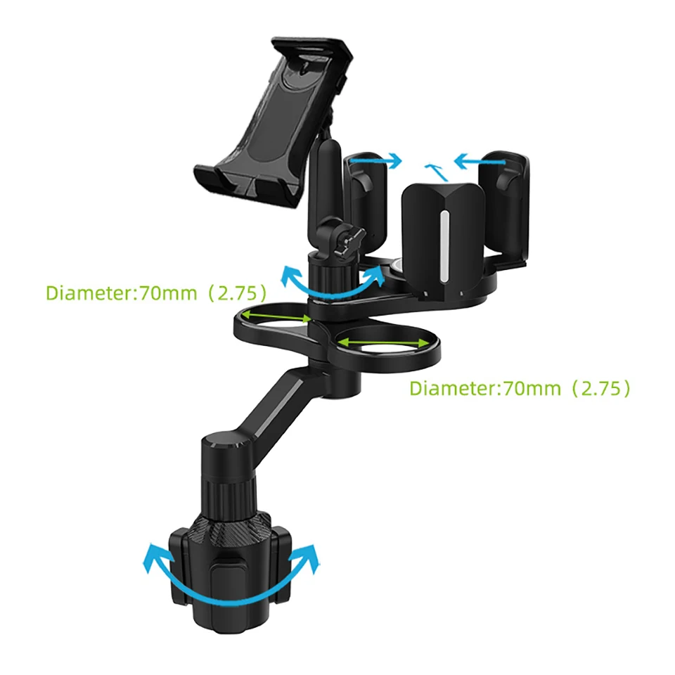 Car Cup holder Tablet stand 360° Rotating Swivel Arm With Phone Holder For iPhone Huawei Samsung Xiaomi Universal Stand In Car