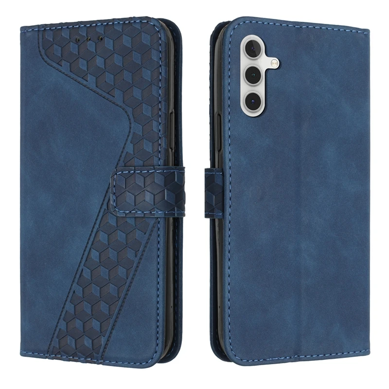 A05S SM-A057F Case For Samsung Galaxy A05S Cover 3D Geometric Lattice Leather Flip Wallet Case sFor Samsung A05 SM-A055F Cases