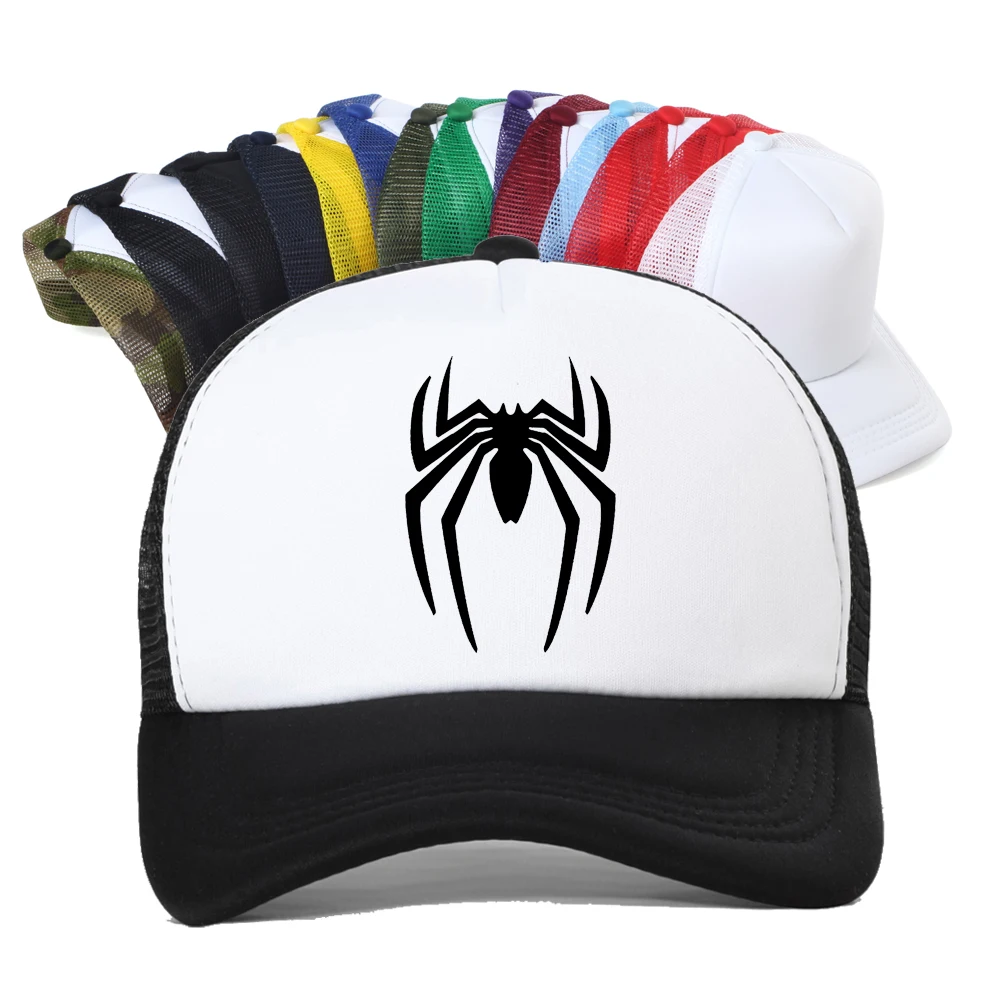 

Spider Punk Hip Hop Baseball Cap Men Summer Outdoors Mesh Trucker Sports Adjustable Snapback Hat Bone