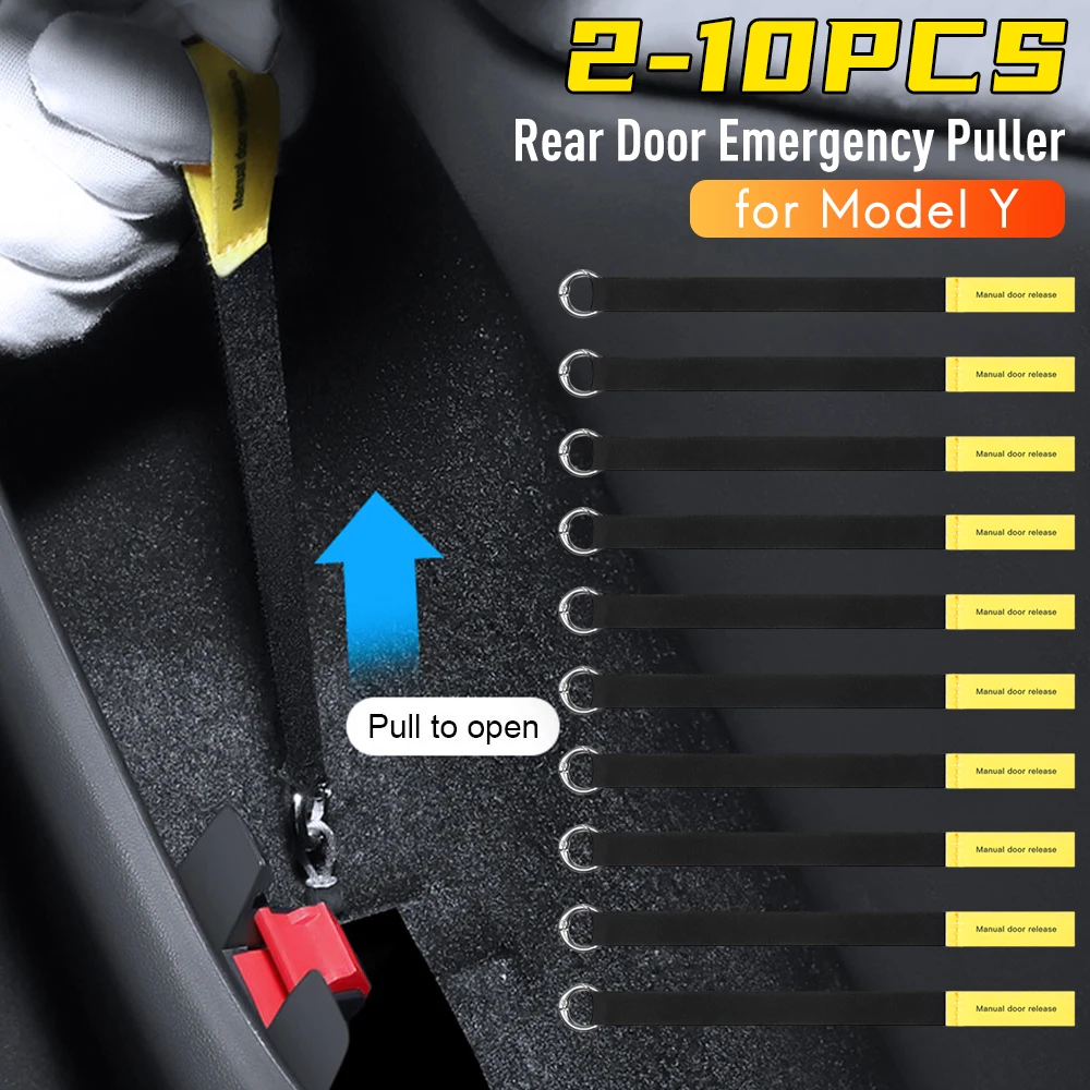 

Manual Door Release Pull Rope Rear Door Emergency Safety Escape Strap Blind Pull Unlock for Model 3 Y Car Interior Accessory